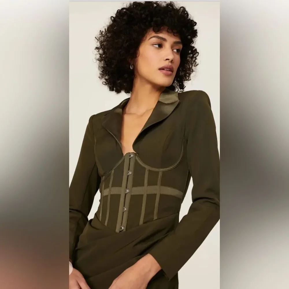Lavish Alice Khaki Corset Mini Dress Size US 0
